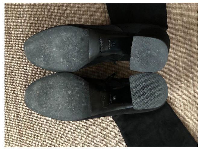 SAINT LAURENT (YSL) Babys 70 Oberschenkelstiefel Schwarz - Ansicht 4