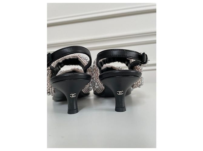 Décolleté Chanel in pelle nera 37.5 Nero - vista 7