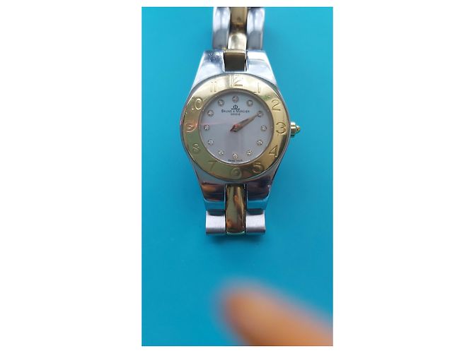 Autre Marque Relógio Baume & Mercier Linea Quartz aço e ouro com diamante - vista 10