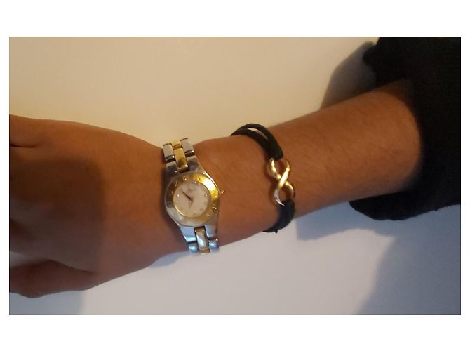 Autre Marque Relógio Baume & Mercier Linea Quartz aço e ouro com diamante - vista 3