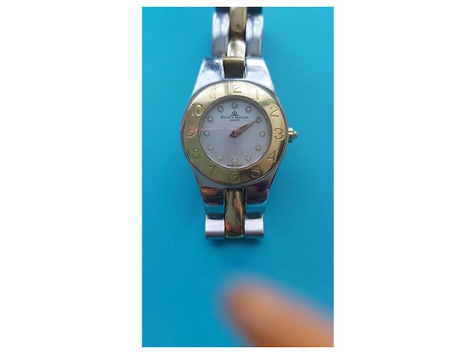 Autre Marque Relógio Baume & Mercier Linea Quartz aço e ouro com diamante - vista 4