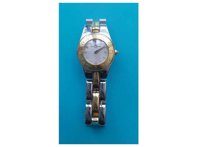 Autre Marque Relógio Baume & Mercier Linea Quartz aço e ouro com diamante - vista 8
