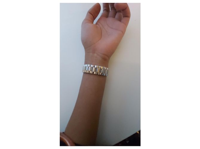 Autre Marque Relógio Baume & Mercier Linea Quartz aço e ouro com diamante - vista 9
