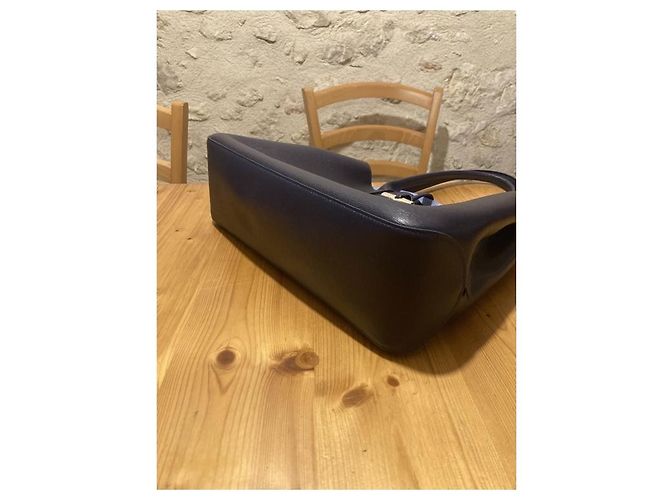 Marineblaue Longchamp Roseau Tasche - Ansicht 3