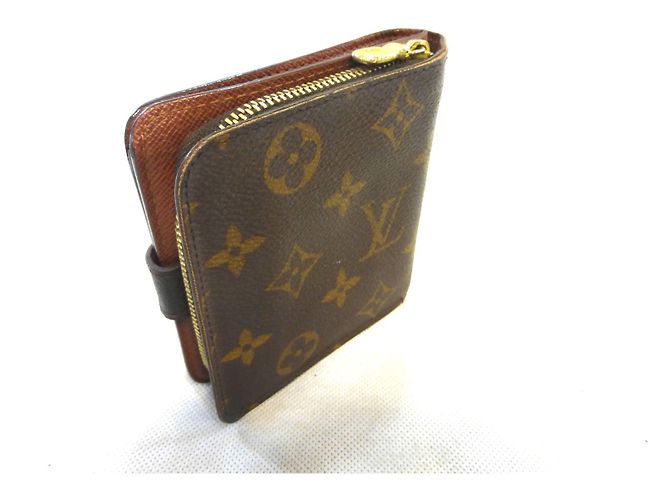 Louis Vuitton Compact Zip Monogram Cartera Marrón Castaño - vista 3