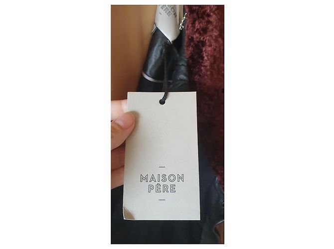 Autre Marque Maison Père Manifique Pelzjacke Dunkelrot M - Ansicht 2