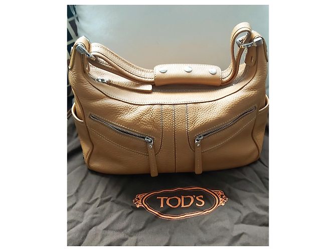 Borsa Tod's in pelle color cognac D'oro Rame - vista 7