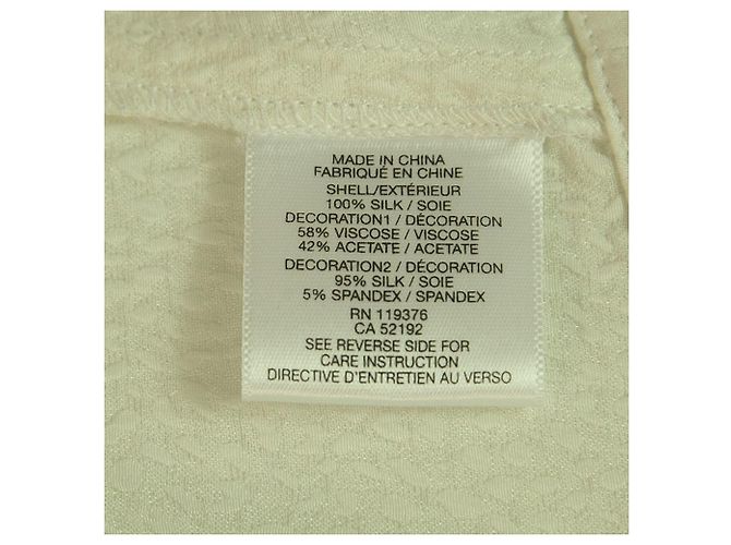 Helmut Lang Ivory & Black Long Silk Blouse Sleeveless Top Front Zip Size S/P White - view 4