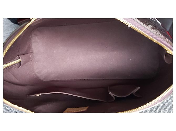 Louis Vuitton Borsa Alma Aubergine Vernice D'oro Viola scuro - vista 14