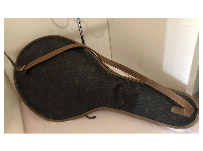 Borsa da tennis Christian Dior in pelle marrone - vista 2