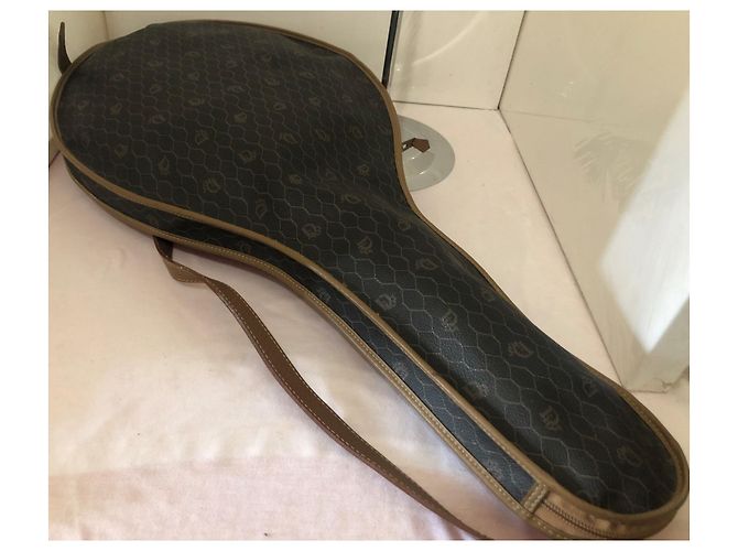 Borsa da tennis Christian Dior in pelle marrone - vista 4