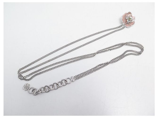 CINTURÓN CADENA CHANEL CAMELIA 75 a 85 CINTURÓN CADENA STRASS METAL PLATA CM - vista 2