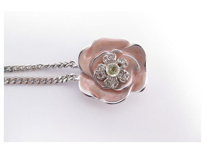 CINTURÓN CADENA CHANEL CAMELIA 75 a 85 CINTURÓN CADENA STRASS METAL PLATA CM - vista 3