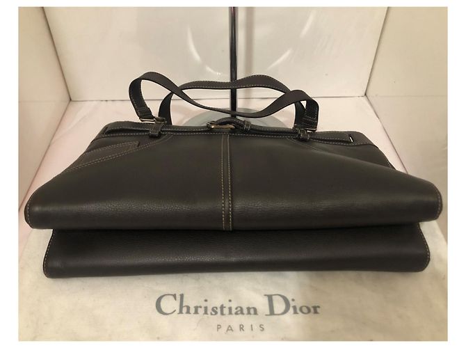 Borsa Dior in pelle marrone - vista 4