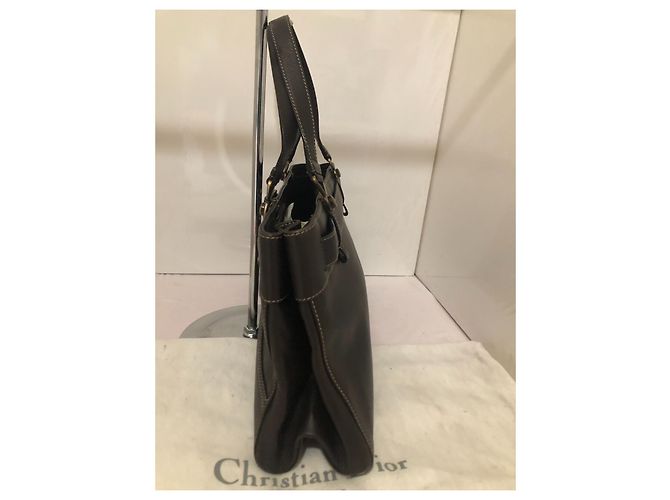 Borsa Dior in pelle marrone - vista 6