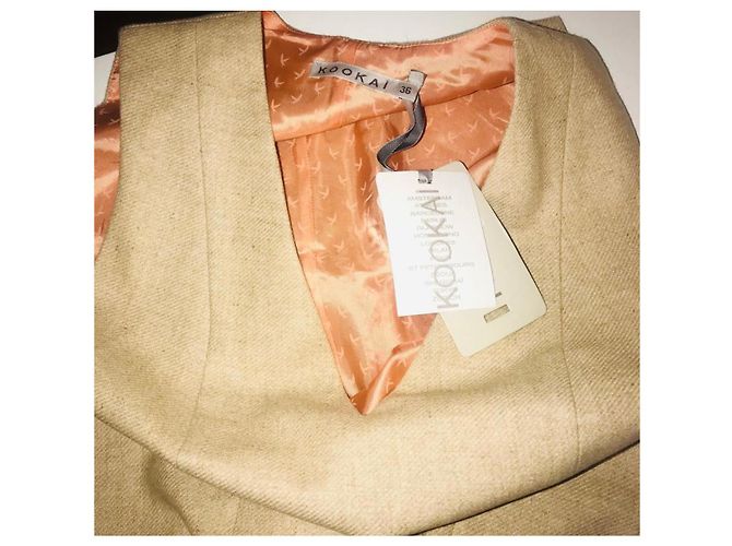 Autre Marque Kookai Wollkleid Schwarz Beige Größe 36 - Ansicht 3