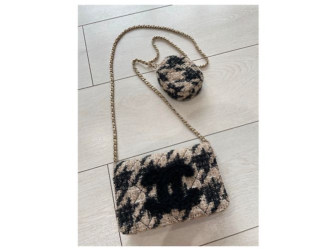Portafoglio su Chain Chanel Beige - vista 2