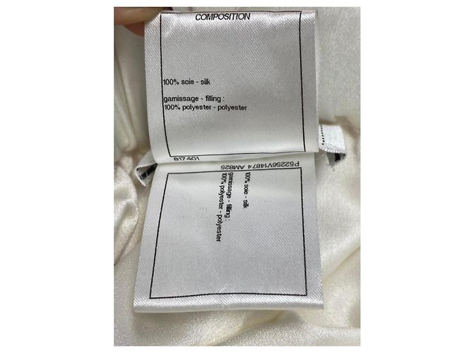 Blusa Calça Chanel Ivory Silk Gripoix Terno Bege - vista 10