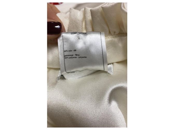 Blusa Calça Chanel Ivory Silk Gripoix Terno Bege - vista 11
