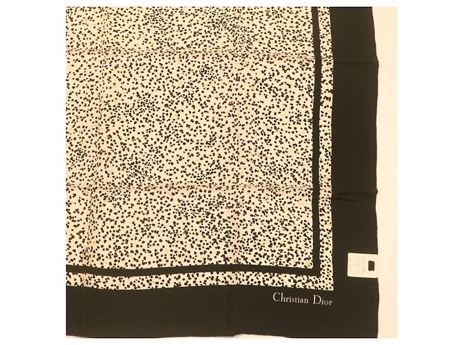 Christian Dior Sciarpa Seta Nera Autentica 24729 - vista 4