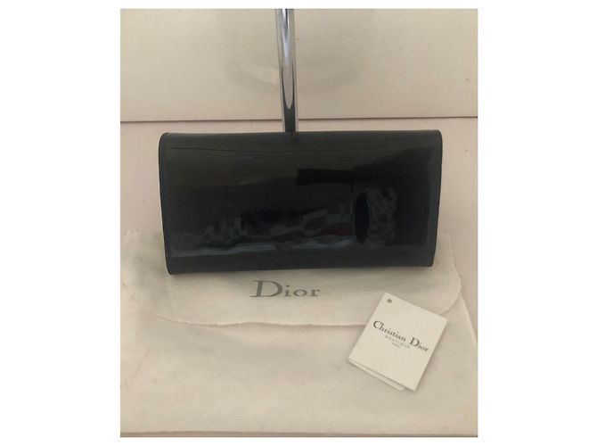 Dior Black Patent Leather Wallet Gold Hardware - view 3