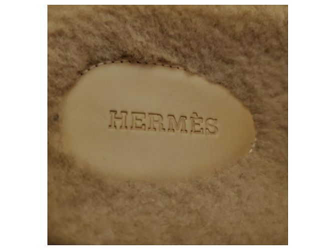 Hermès SANDALI IN PELLICCIA DI SHEARLING HERMES CIPRO Rosa Beige Caramello - vista 3