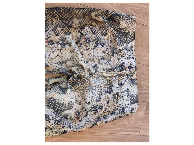 Isabel Marant Hose Schlangenmuster Samt Beige - Ansicht 2