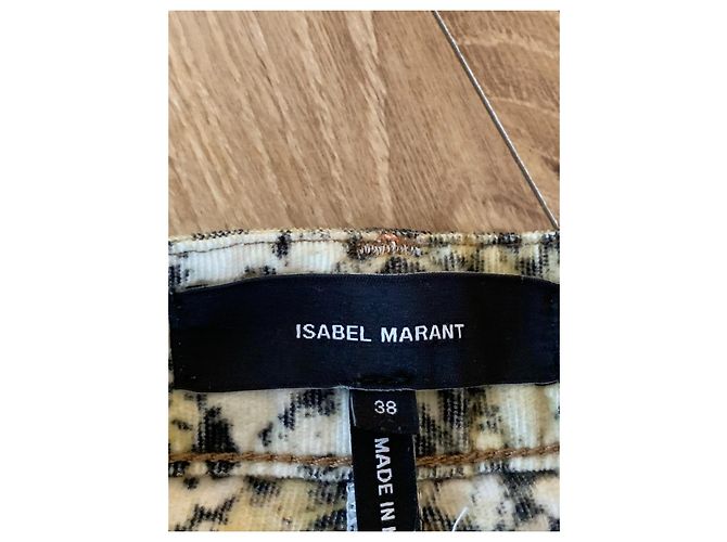 Isabel Marant Hose Schlangenmuster Samt Beige - Ansicht 3