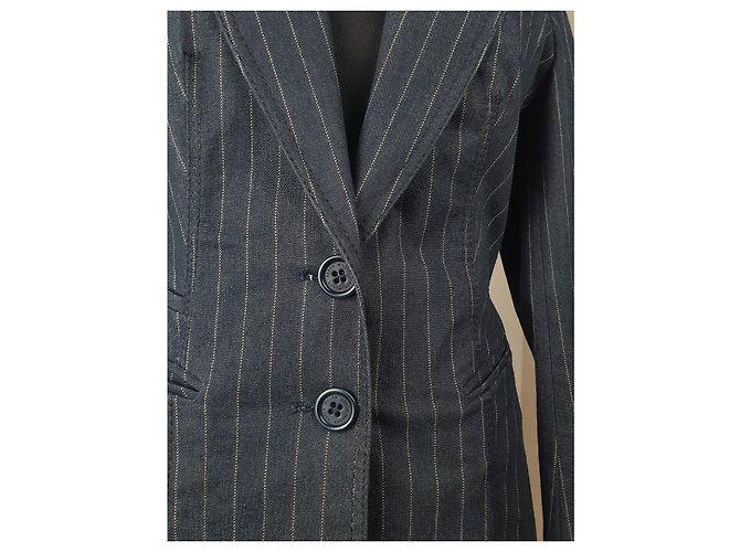 Patrizia Pepe Blazer Gestreift Dunkelblau - Ansicht 3