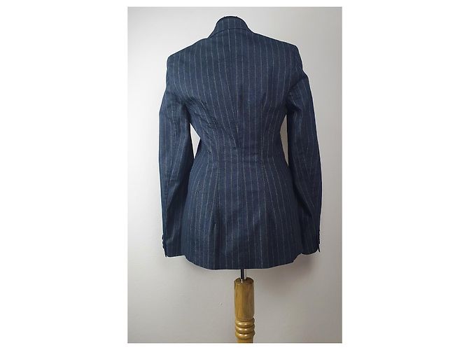 Patrizia Pepe Blazer Gestreift Dunkelblau - Ansicht 4