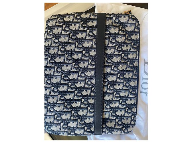 Bolsa de viagem Christian Dior Oblique azul marinho em tecido - vista 5