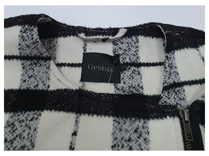 Abrigo Mathilde de Tartán Gestuz Negro Blanco - vista 5