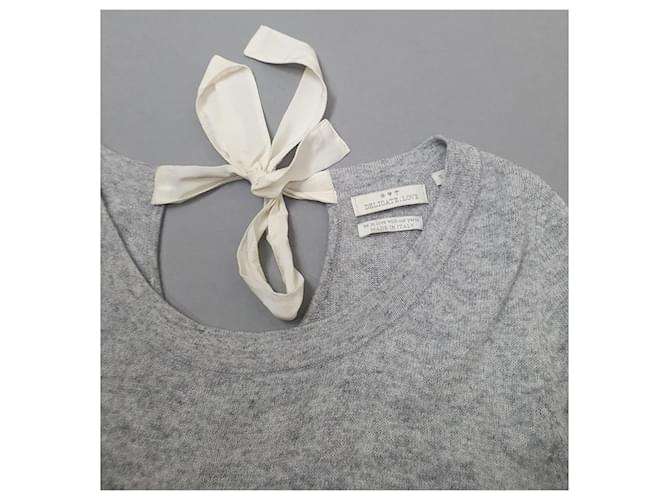 Autre Marque Delicate Love grauer Kaschmir Wollpullover - Ansicht 5