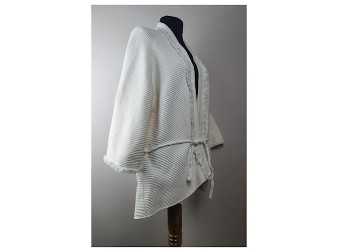 Filippa K Strickjacke Weiß Baumwolle Größe L - Ansicht 2