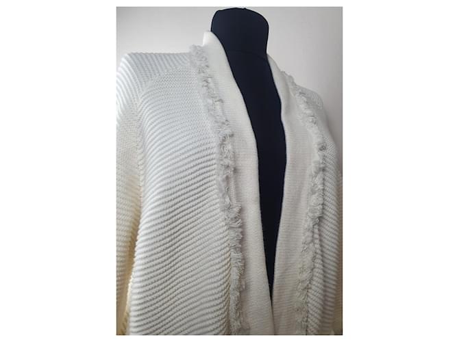 Filippa K Strickjacke Weiß Baumwolle Größe L - Ansicht 3