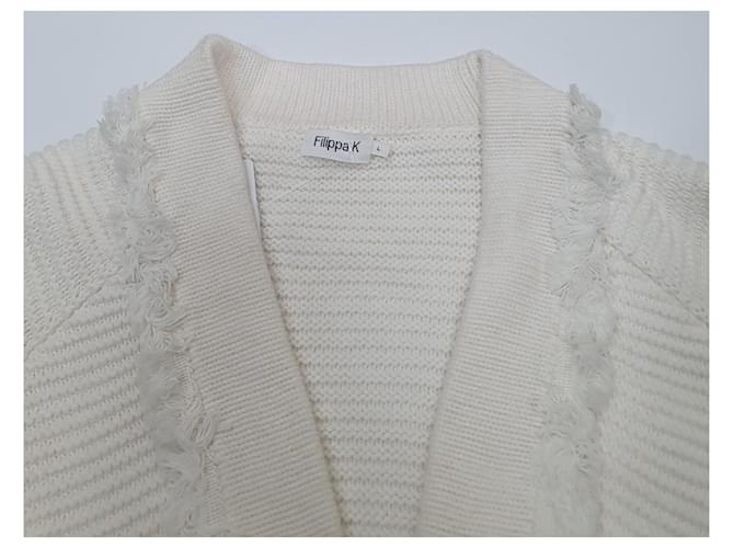 Filippa K Strickjacke Weiß Baumwolle Größe L - Ansicht 5