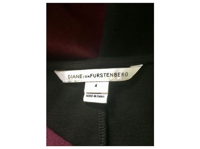 Diane Von Furstenberg Abito DvF Gladys bicolore Nero Viola scuro - vista 6
