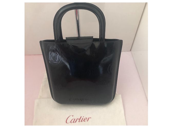 Borsa Cartier in vernice nera Nero - vista 2