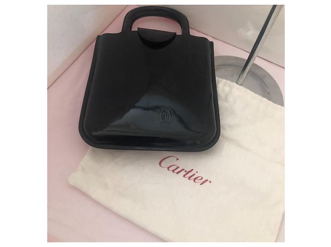 Borsa Cartier in vernice nera Nero - vista 3