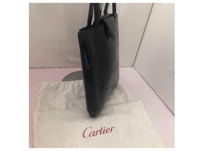 Borsa Cartier in vernice nera Nero - vista 4