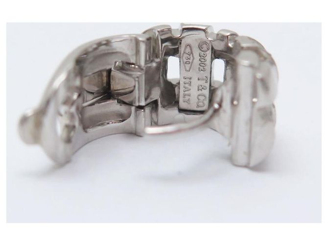 ORECCHINI TIFFANY & CO VANNERIE BASKET WEAVE ORO BIANCO E DIAMANTI - vista 4