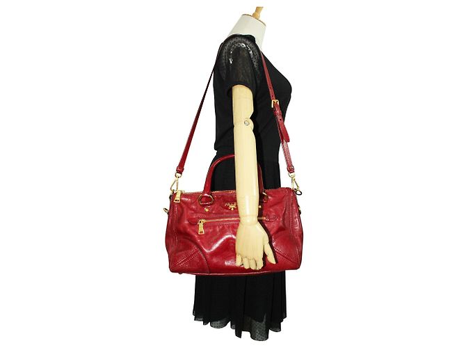 Prada Vitello Rubino Tote Bag - vista 9