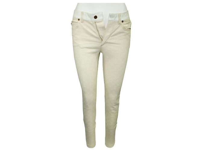 Louis Vuitton Vaqueros beige con monograma en relieve Carne - vista 2