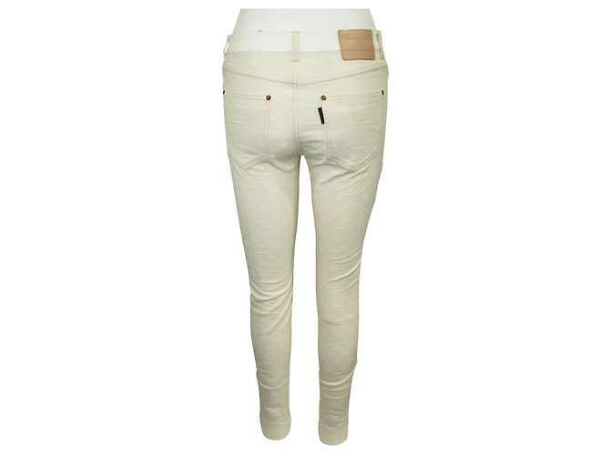 Louis Vuitton Vaqueros beige con monograma en relieve Carne - vista 3
