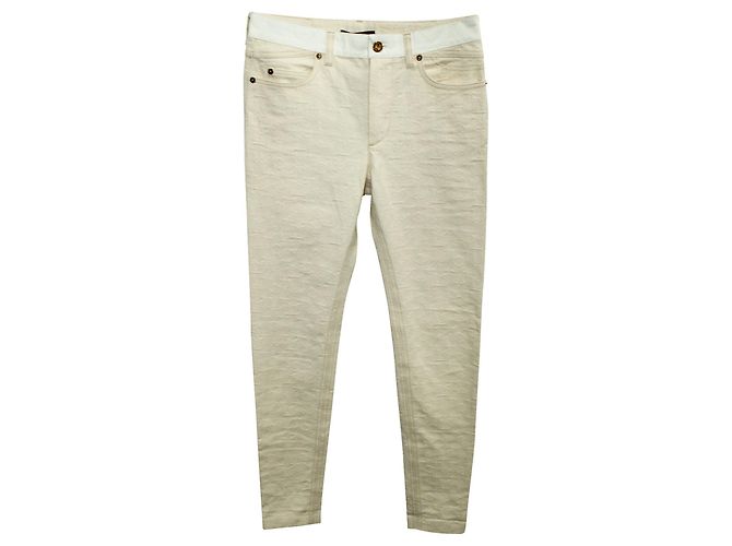 Louis Vuitton Vaqueros beige con monograma en relieve Carne - vista 6