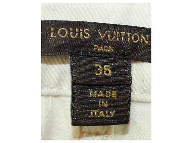 Louis Vuitton Vaqueros beige con monograma en relieve Carne - vista 9