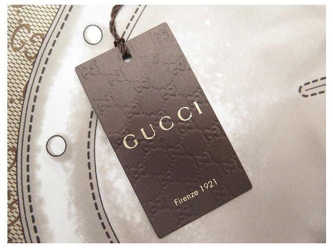 sciarpa gucci nuova 1875 MONOGRAMMA QUADRATO IN SETA MARRONE GG 70 Nuova sciarpa - vista 10