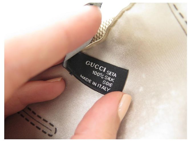 sciarpa gucci nuova 1875 MONOGRAMMA QUADRATO IN SETA MARRONE GG 70 Nuova sciarpa - vista 7