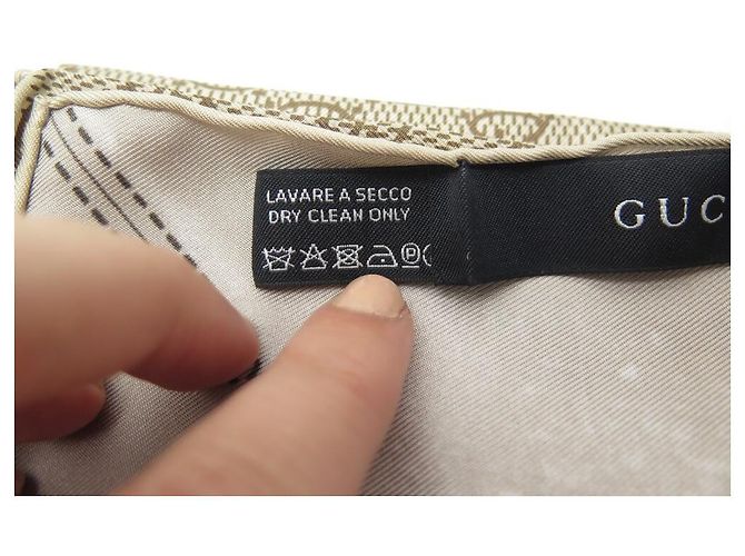 sciarpa gucci nuova 1875 MONOGRAMMA QUADRATO IN SETA MARRONE GG 70 Nuova sciarpa - vista 8