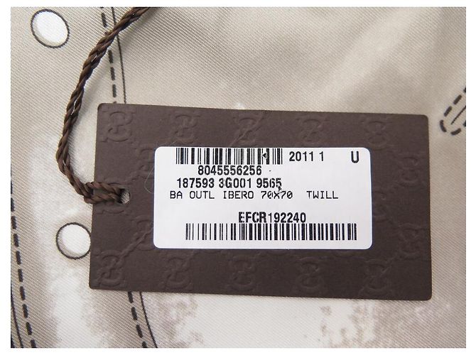 sciarpa gucci nuova 1875 MONOGRAMMA QUADRATO IN SETA MARRONE GG 70 Nuova sciarpa - vista 9